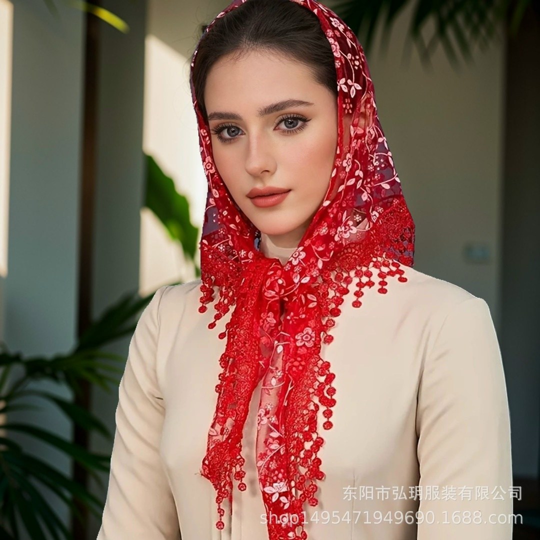 женский треугольный шарф для церковной молитвенной шаль,кружевной шарф,женский треугольный шарф для церкви молитвенная шаль вышитая кружевная вуаль,кружевной платок,шаль прозрачная