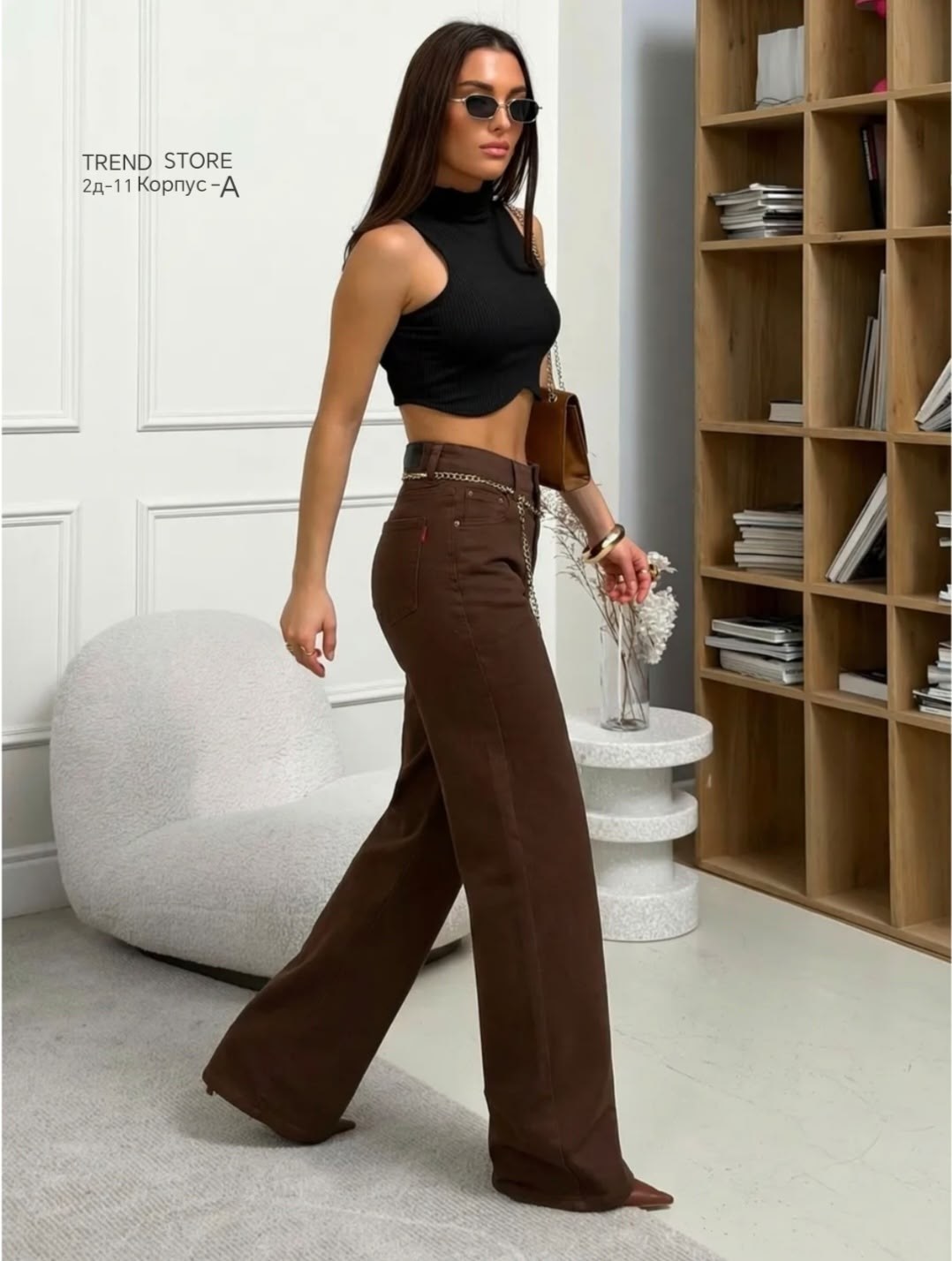 джинсы женский look of young коричневый палаццо,джинсы коричневые женские широкие,женские коричневые джинсы,коричневые джинсы,коричневые широкие джинсы