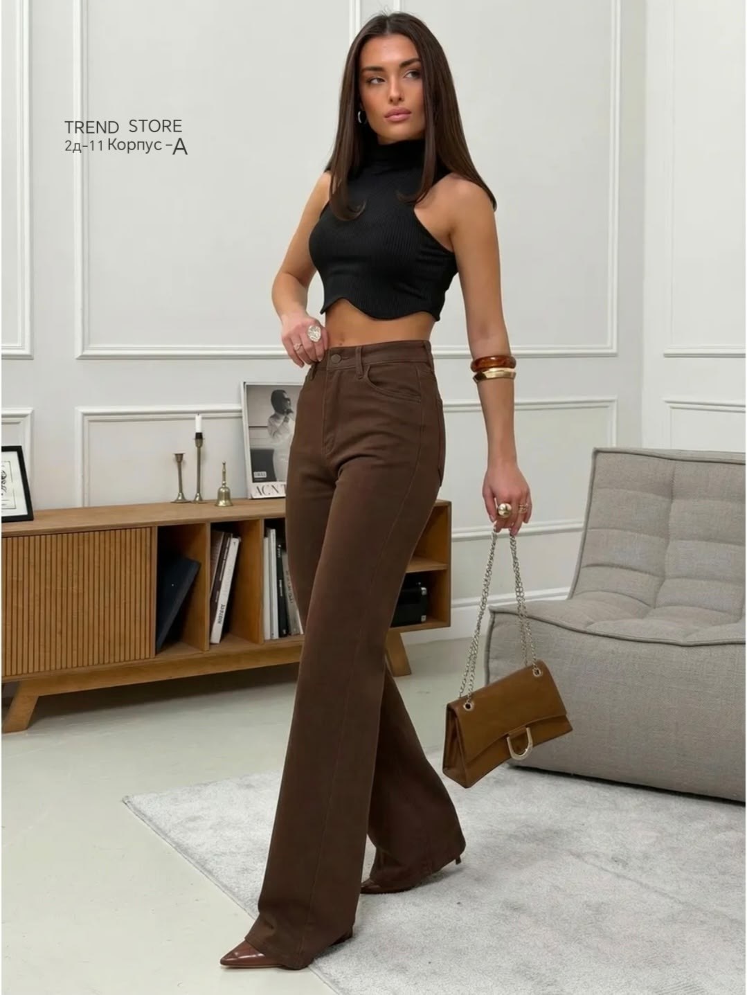 джинсы женский look of young коричневый палаццо,джинсы коричневые женские широкие,женские коричневые джинсы,коричневые джинсы,коричневые широкие джинсы