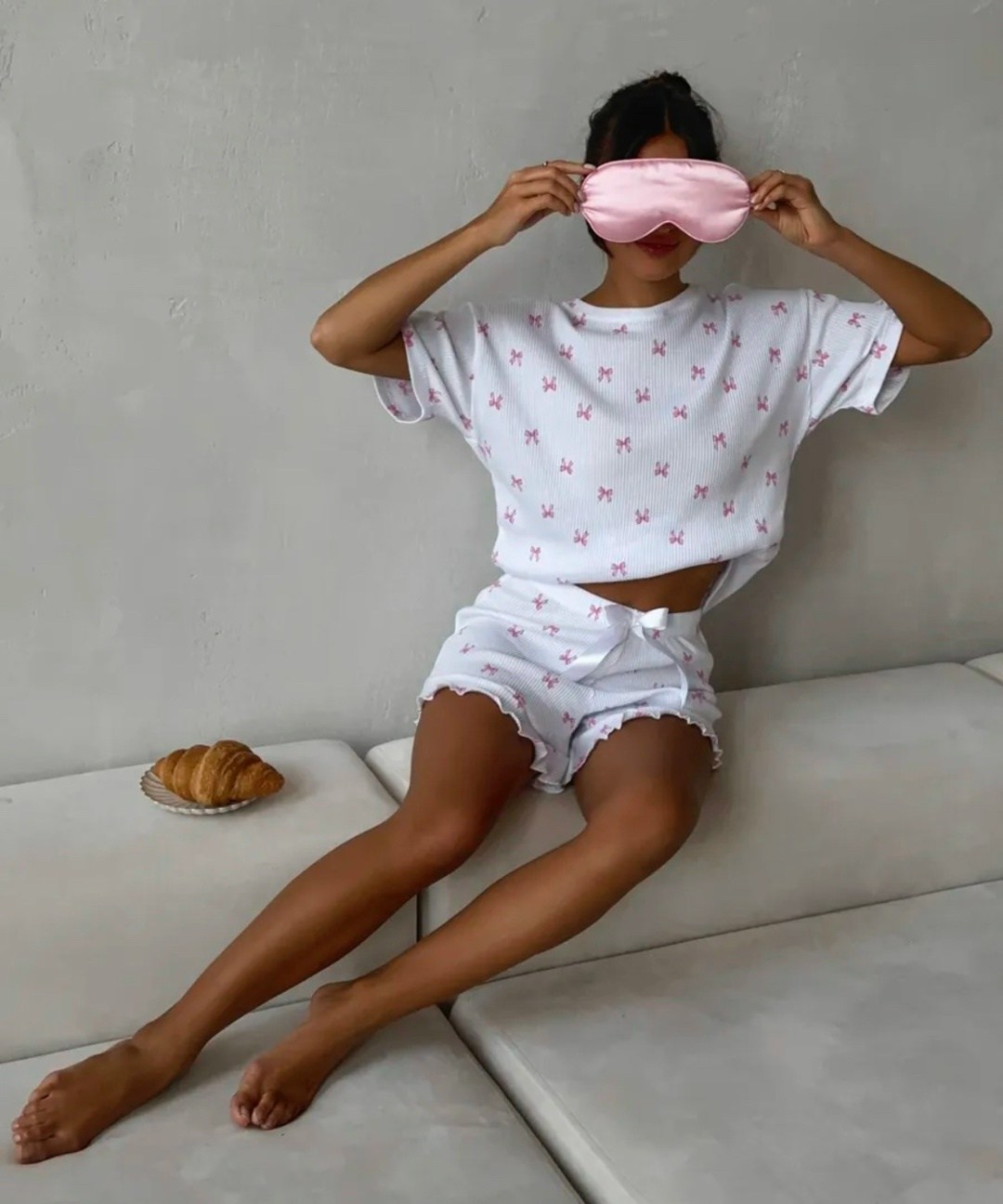 муслиновая пижама с шортами eustera 231658668,женская пижама с шортами,комплект женской пижамы,пижама комплект,муслиновая пижама с шортами eustera цвет белый