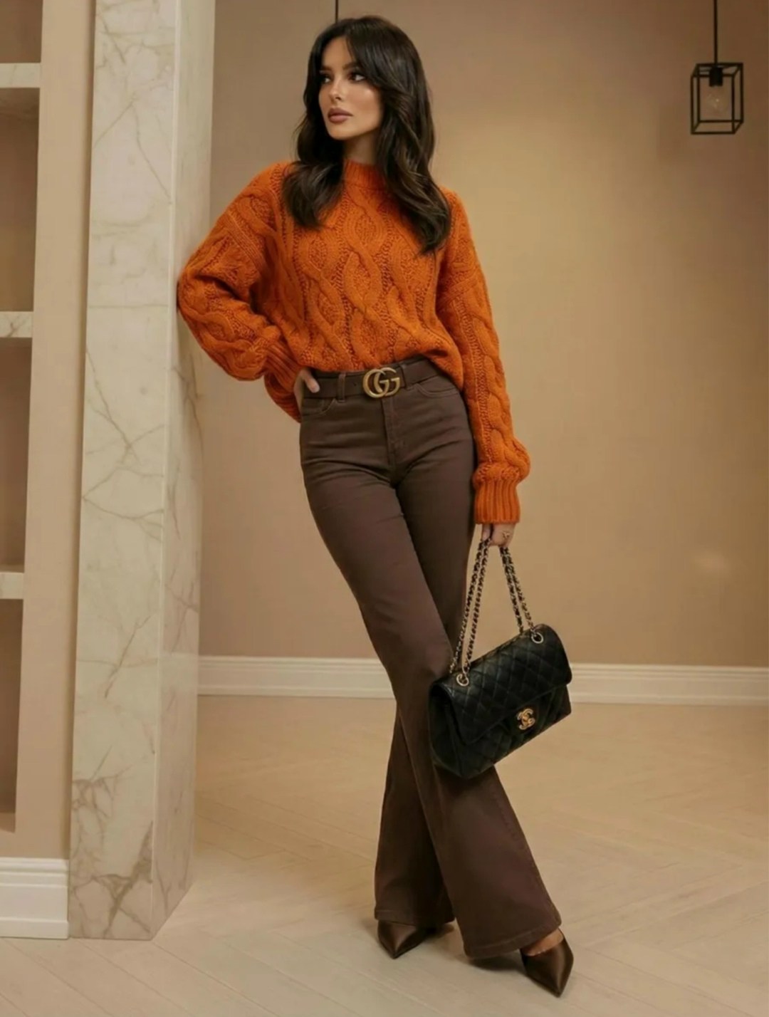 брюки клеш женские,женские бежевые брюки-клеш happiness stanbul,брюки женские палаццо,брюки клеш