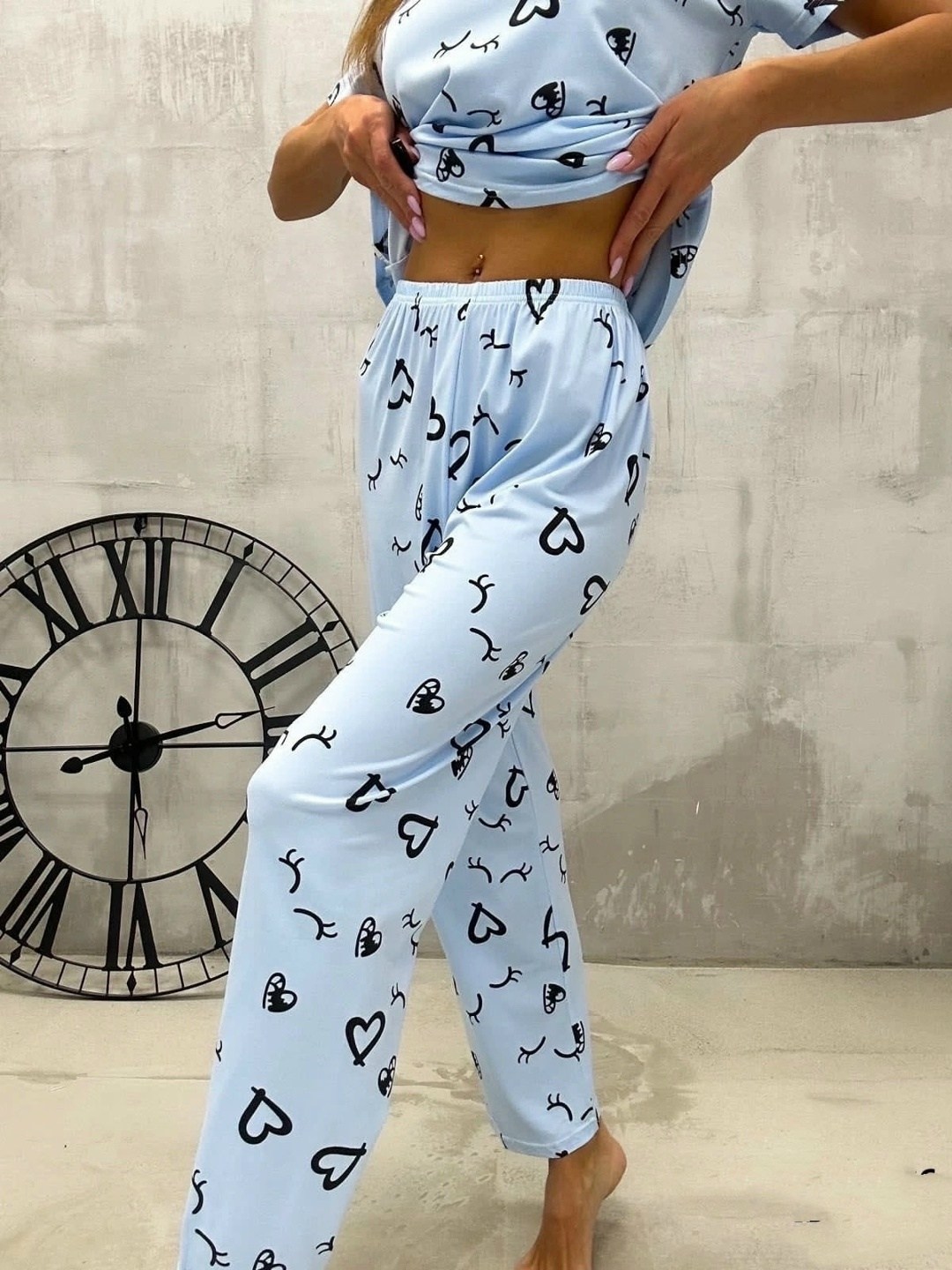 пижама со штанами,пижама голубая,пижама комплект,женская пижама,домашняя одежда пижама женская со штанами