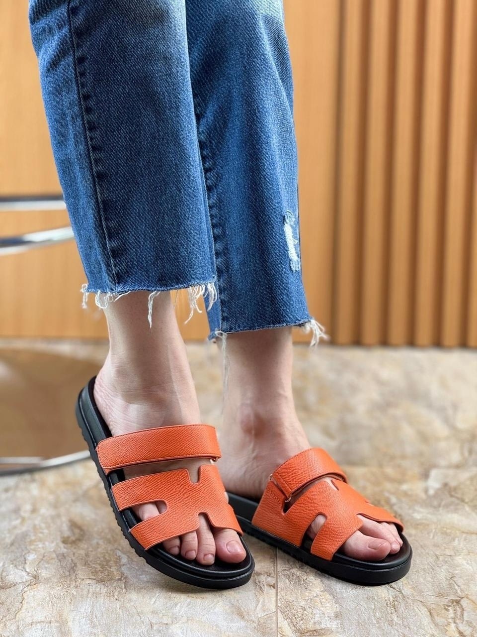 шлепанцы hermes оранжевые,шлепанцы hermes,шлепки эрмес,,женские шлепанцы