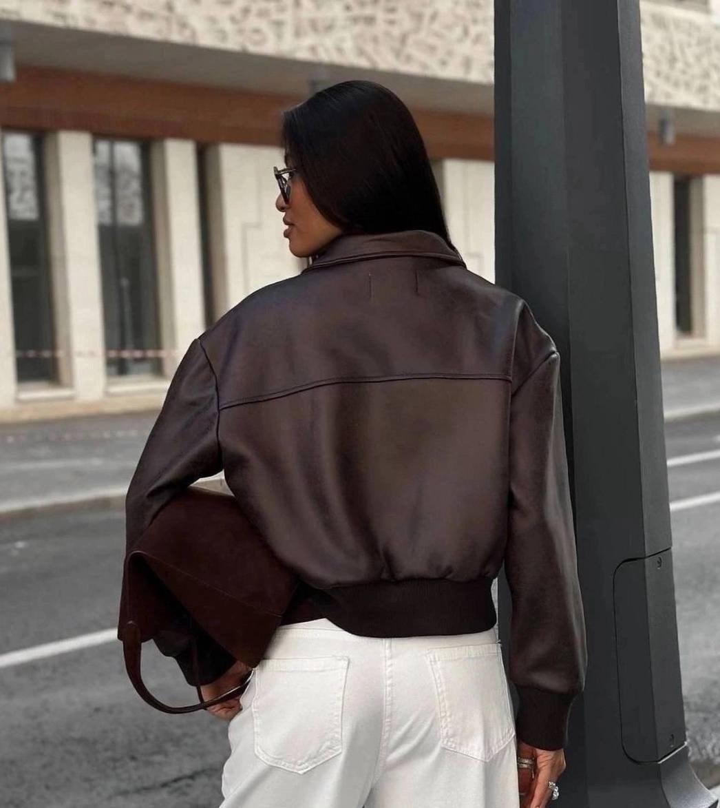 женская кожаная куртка,куртка кожаная,куртка бомбер,куртка бомбер оверсайз кожаная c&c fashion,женская куртка