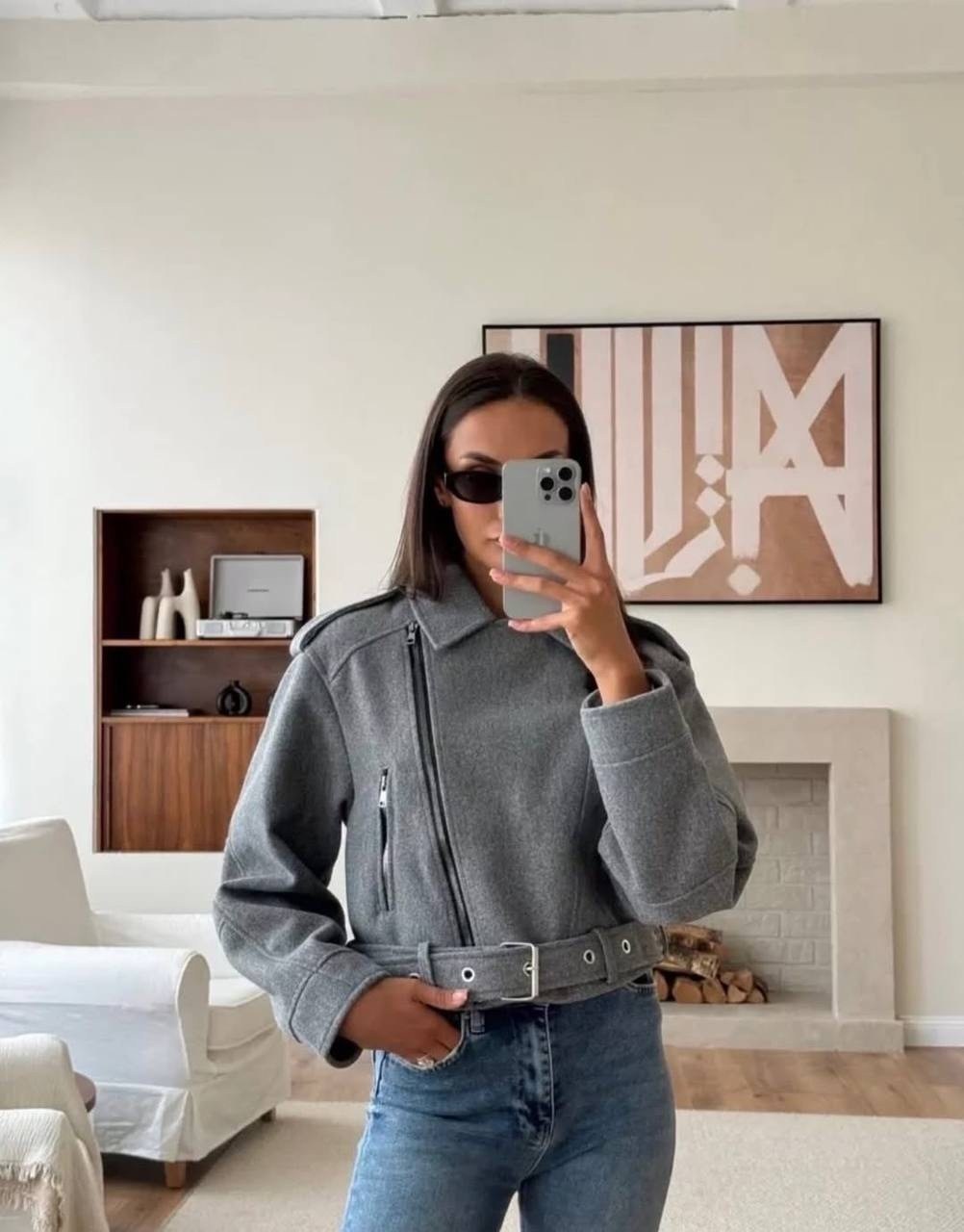 косуха женская шерстяная оверсайз kyfon,куртка косуха из пальтовой ткани женская,куртка косуха,модная женская куртка,косуха