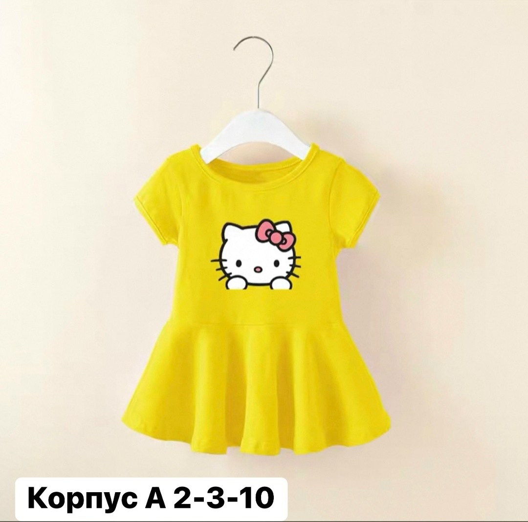 платье хелло китти для девочек,платье hello kitty хлопок девочки 4-6 лет,детское платье,платье для девочек,модное детское платье