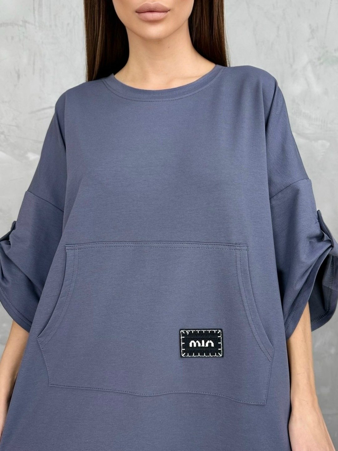 серое платье-футболка оверсайз миди pimkie,платье лен с карманами,оверсайз платье,повседневные платья,платье лен