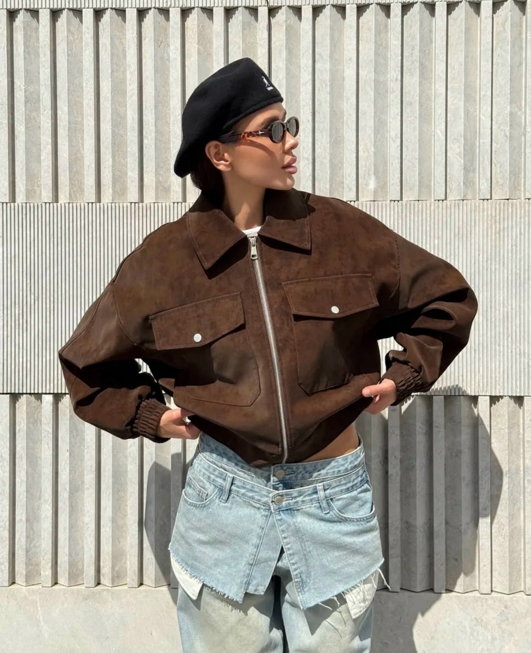 бомбер укороченный оверсайз замшевая куртка рабочего тренд saint shine,куртка из замши,женская куртка из замши,куртка из замши арт.5013242,куртка замшевая