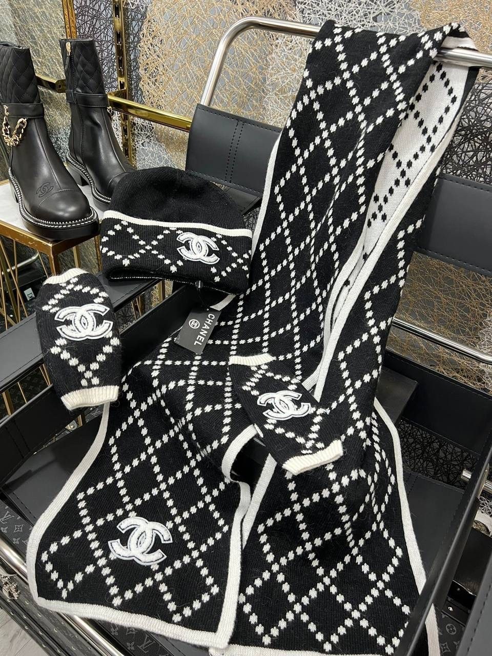 шарф chanel,брендовый женский платок chanel,брендовые платки шанель,шарфик шанель,комплект шарф