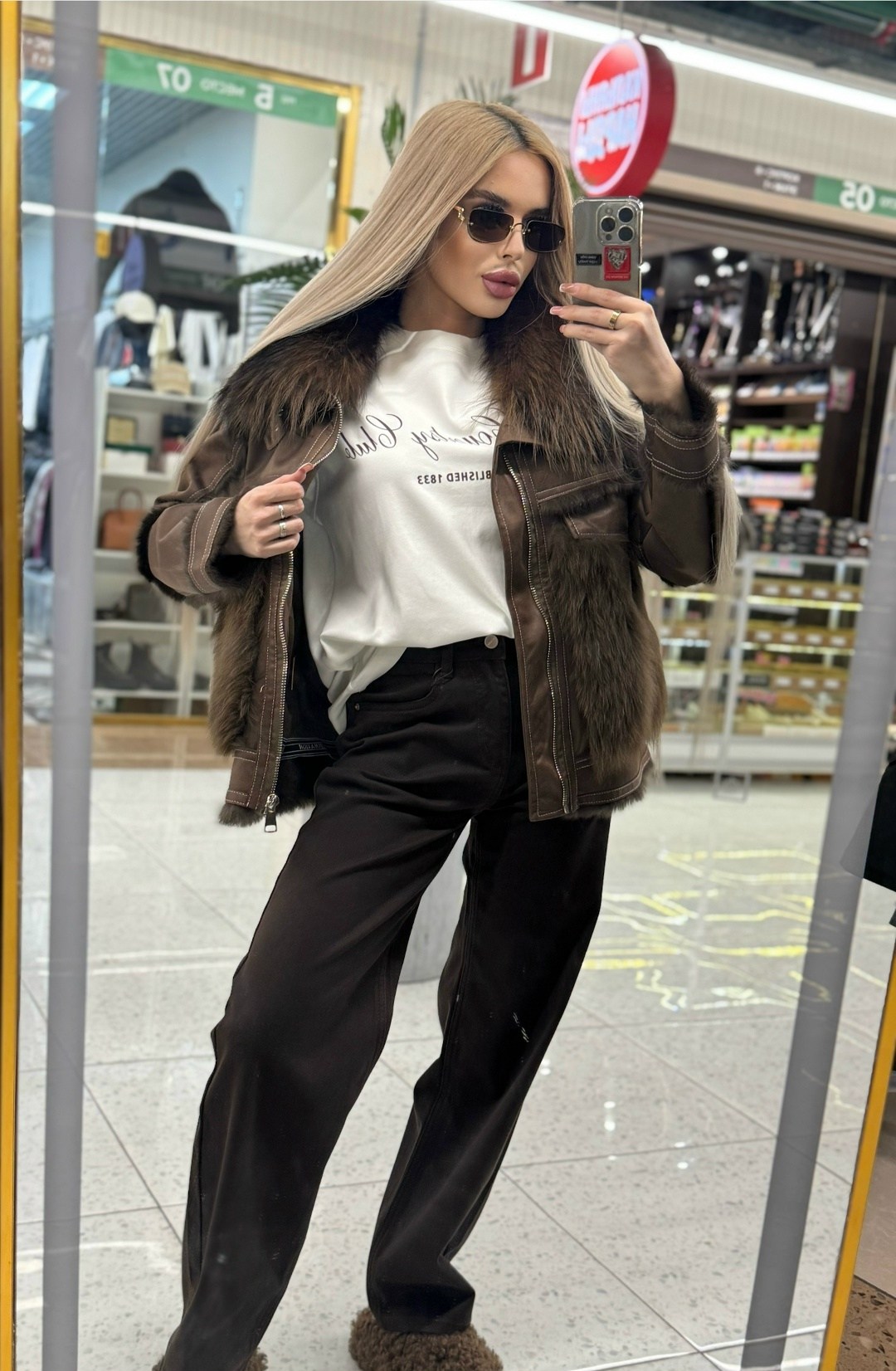 дубленка женская,женское зимнее пальто с воротником из меха ягненка и подкладкой из кроличьего меха,дубленка натуральная женская,куртка женская,женская дубленка авиатор