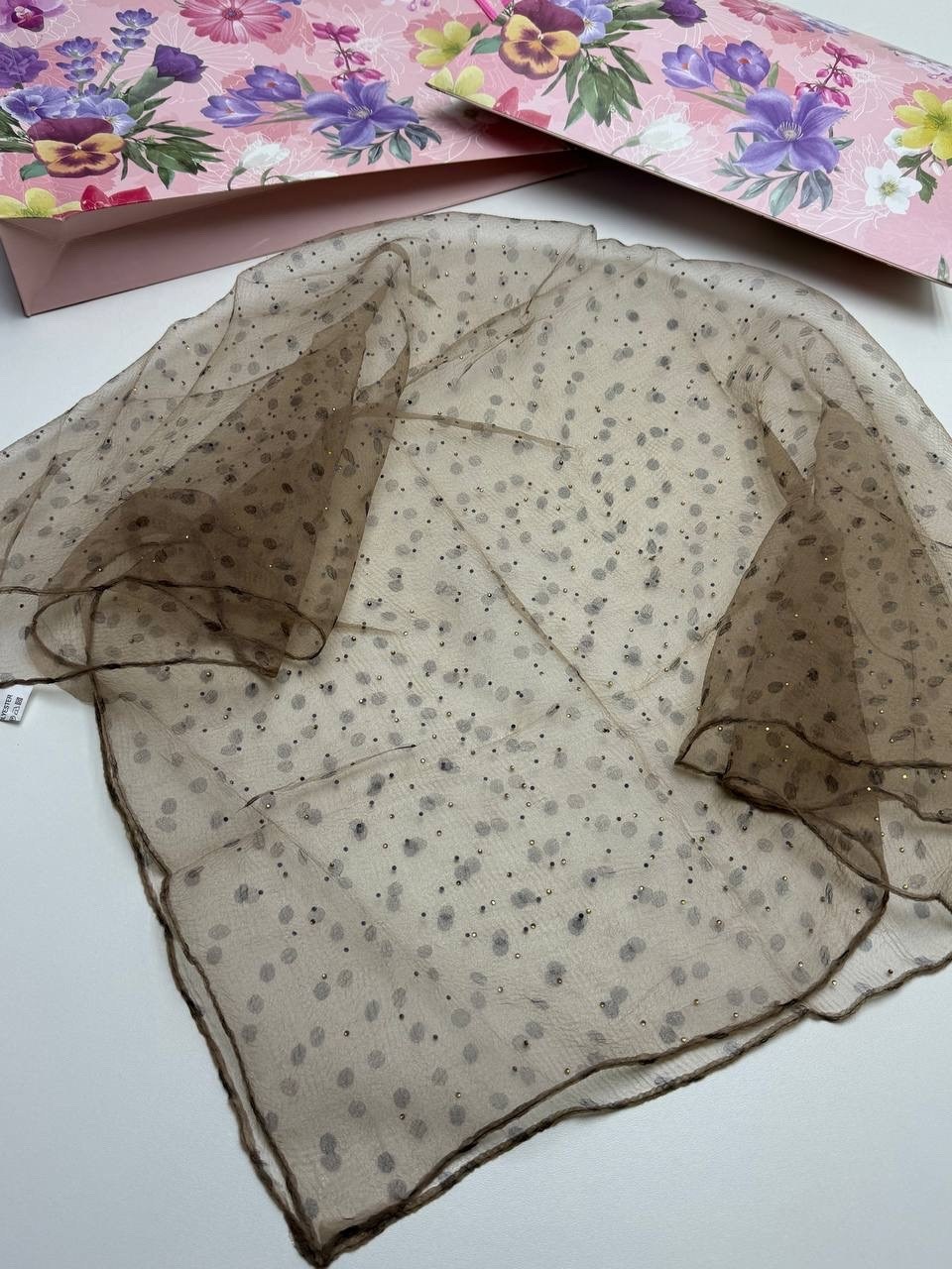 женские платки,шарфы и платки,красивый платок,органза с мушкой,шарф женские