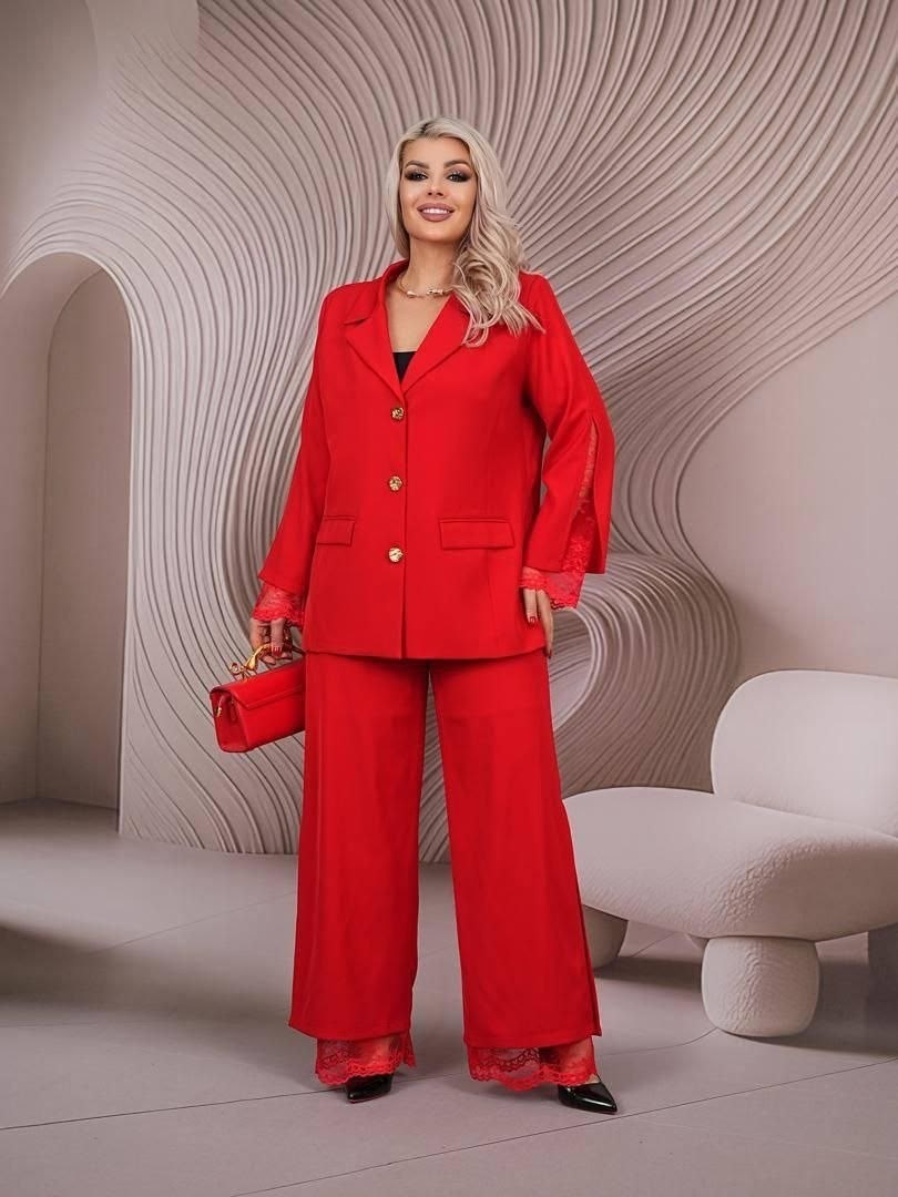 брючный костюм vilena 1026 красный,брючный костюм,костюм брючный 2669 красный мода-юрс,костюм брючный палаццо красный женский,брючный костюм женский большие размеры