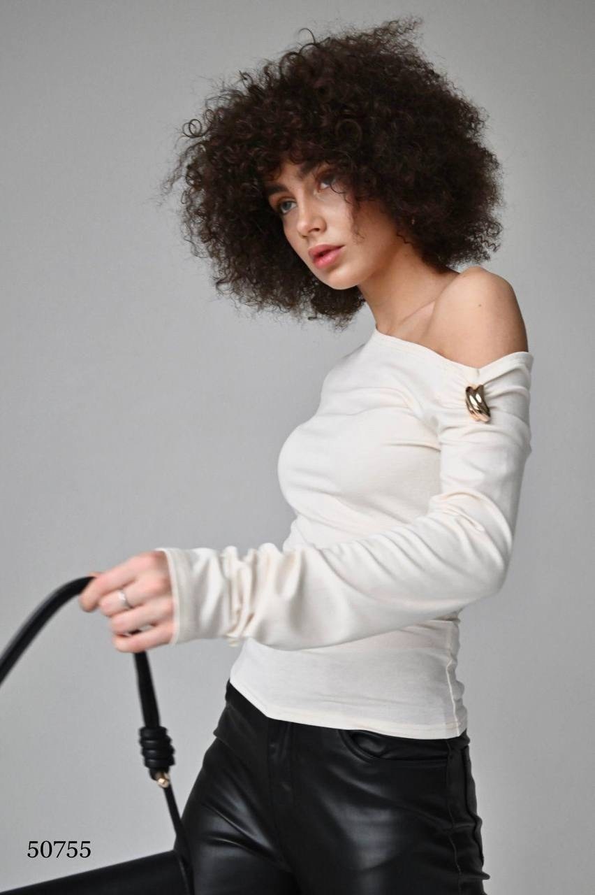 элегантный джемпер,кофта с открытыми плечами molmol 200943185,кофта женская,кофта с вырезом,лонгслив женский