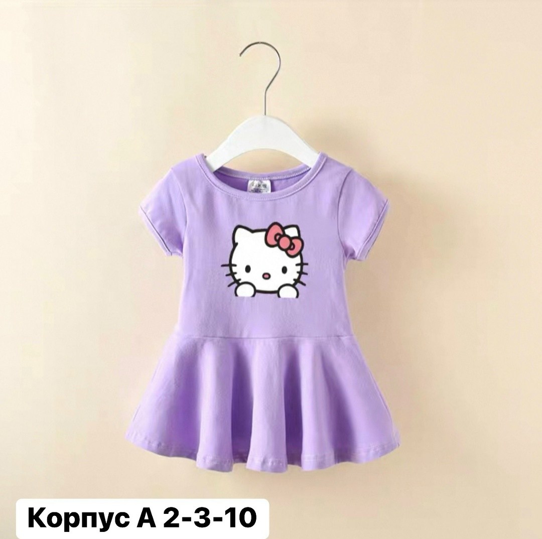 платье хелло китти для девочек,платье hello kitty хлопок девочки 4-6 лет,детское платье,платье для девочек,модное детское платье
