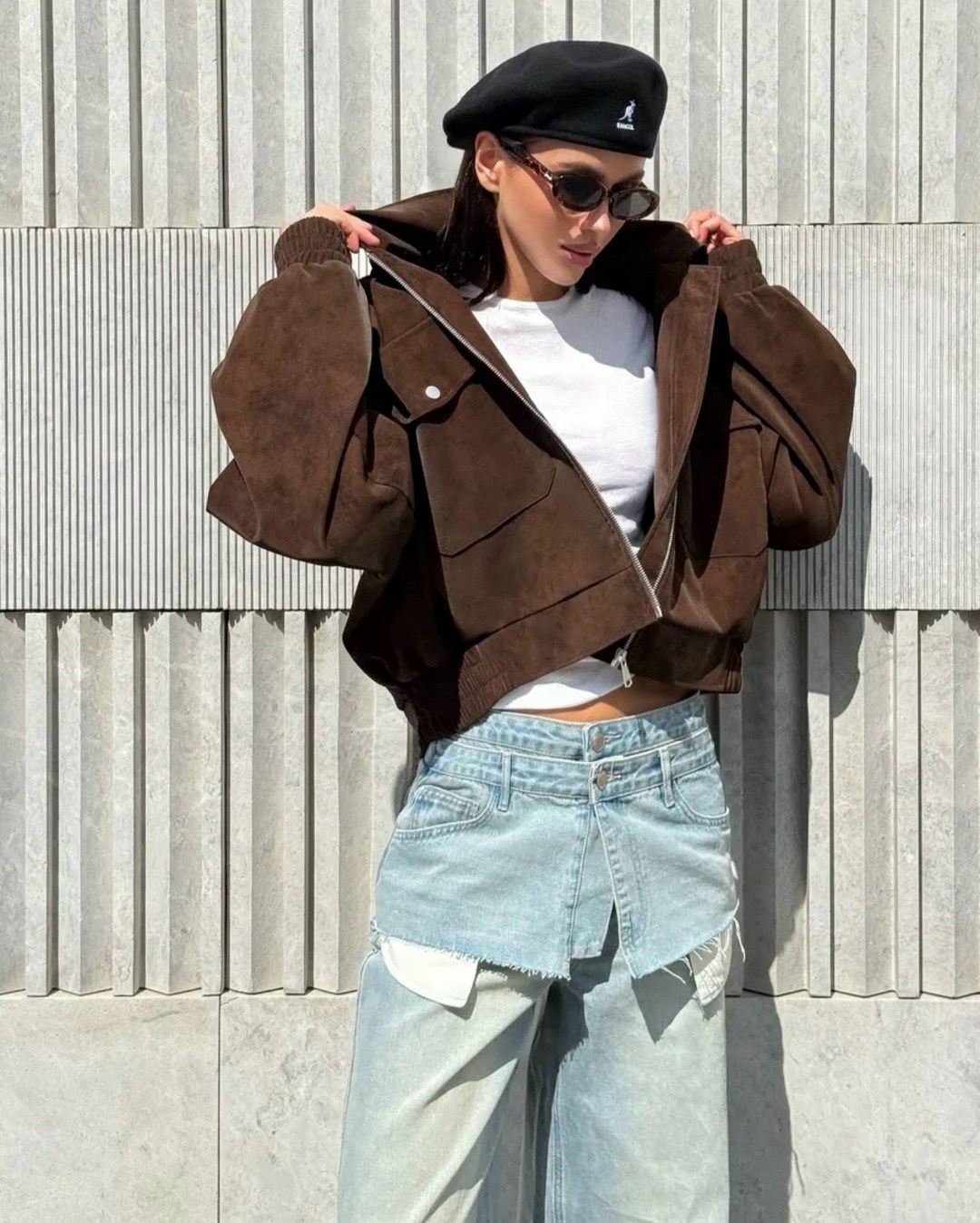 бомбер укороченный оверсайз замшевая куртка рабочего тренд saint shine,куртка из замши,женская куртка из замши,куртка из замши арт.5013242,куртка замшевая