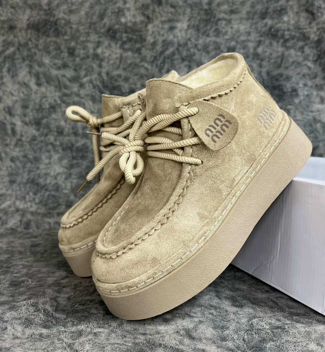 ,женские бежевые замшевые ботинки из овчины на шнуровке,женские замшевые ботинки rtu520,зимняя женская , женская