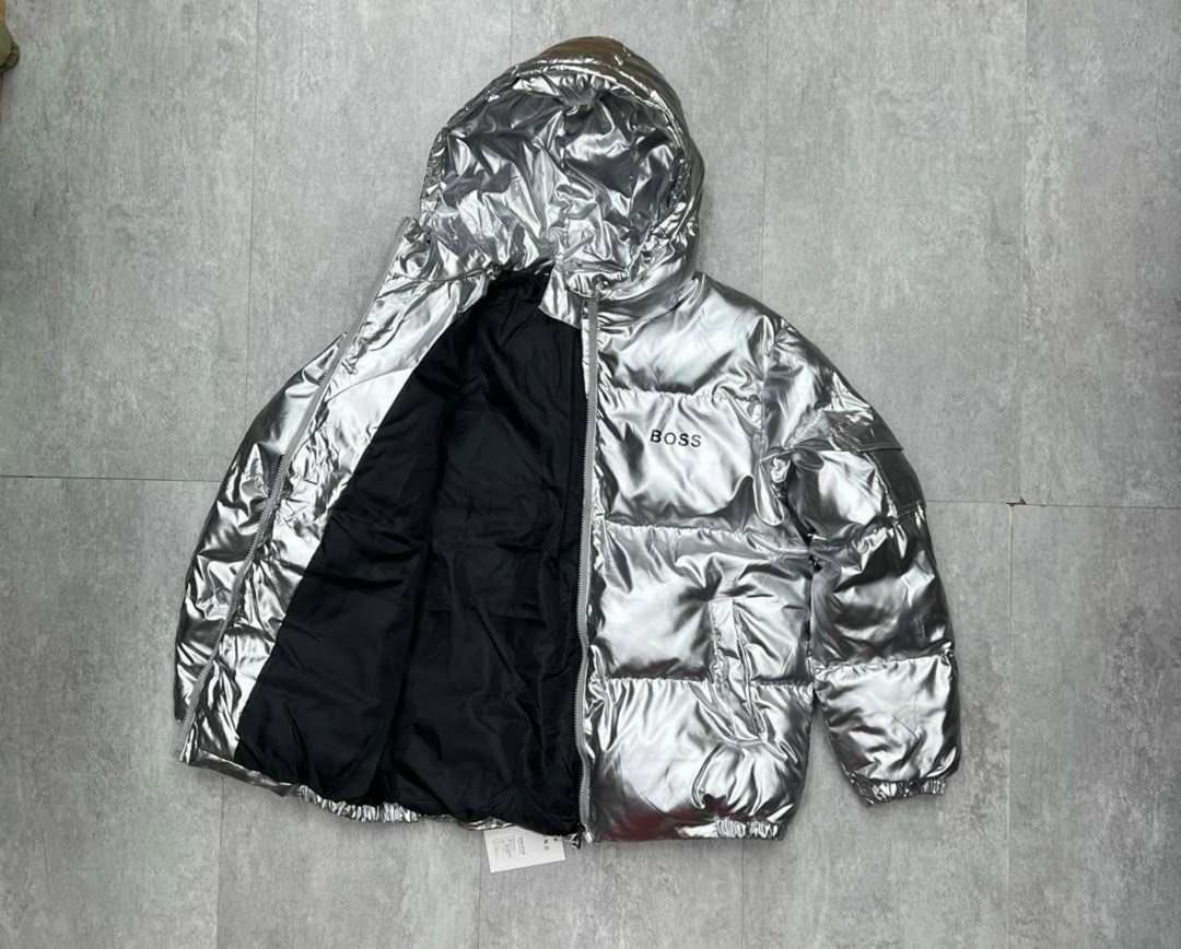 уличная модная яркая серебряная куртка-пуховик для мужчин,куртка модная,зимняя куртка,серебристая куртка,куртка dkny серебристая