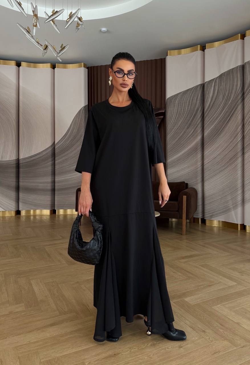 длинное платье,стильное платье,свободное платье,женские длинные платья,платье черное