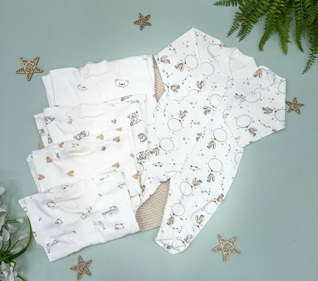 комбинезон для новорожденного,распашонка кокон,комбинезон vikalex звездочки vi1-11,одежда для новорожденного,комплект для новорожденного