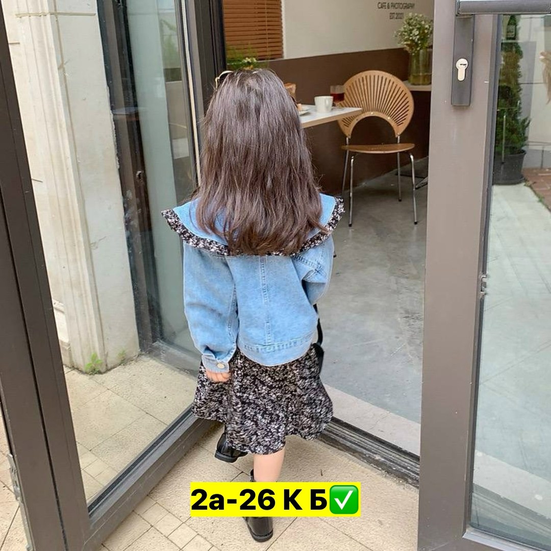 джинсовая куртка для девочек,корейская мода,джинсовая куртка,комплект одежды для девочек,детская одежда