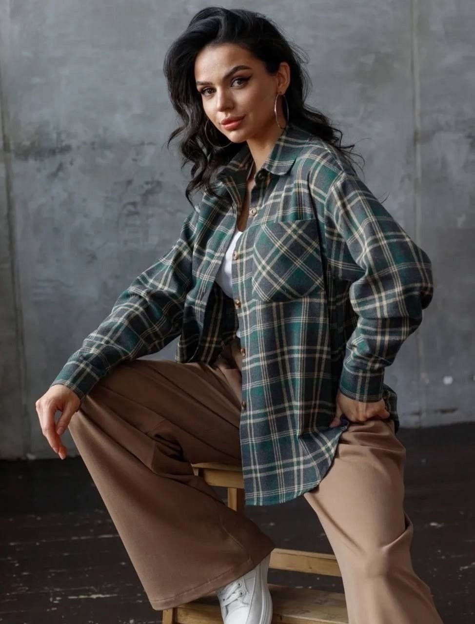рубашка в клетку женская,рубашка в клетку женская оверсайз,удлиненная рубашка в клетку,рубашка клетка,рубашка женская в клетку теплая оверсайз