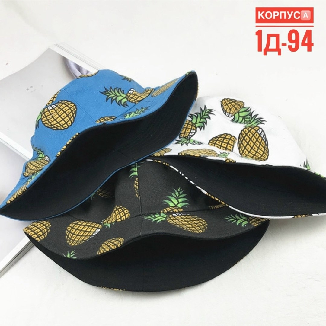 панама с бананами,панама с принтом,двухсторонняя панама,панама летняя,панамка с бананами