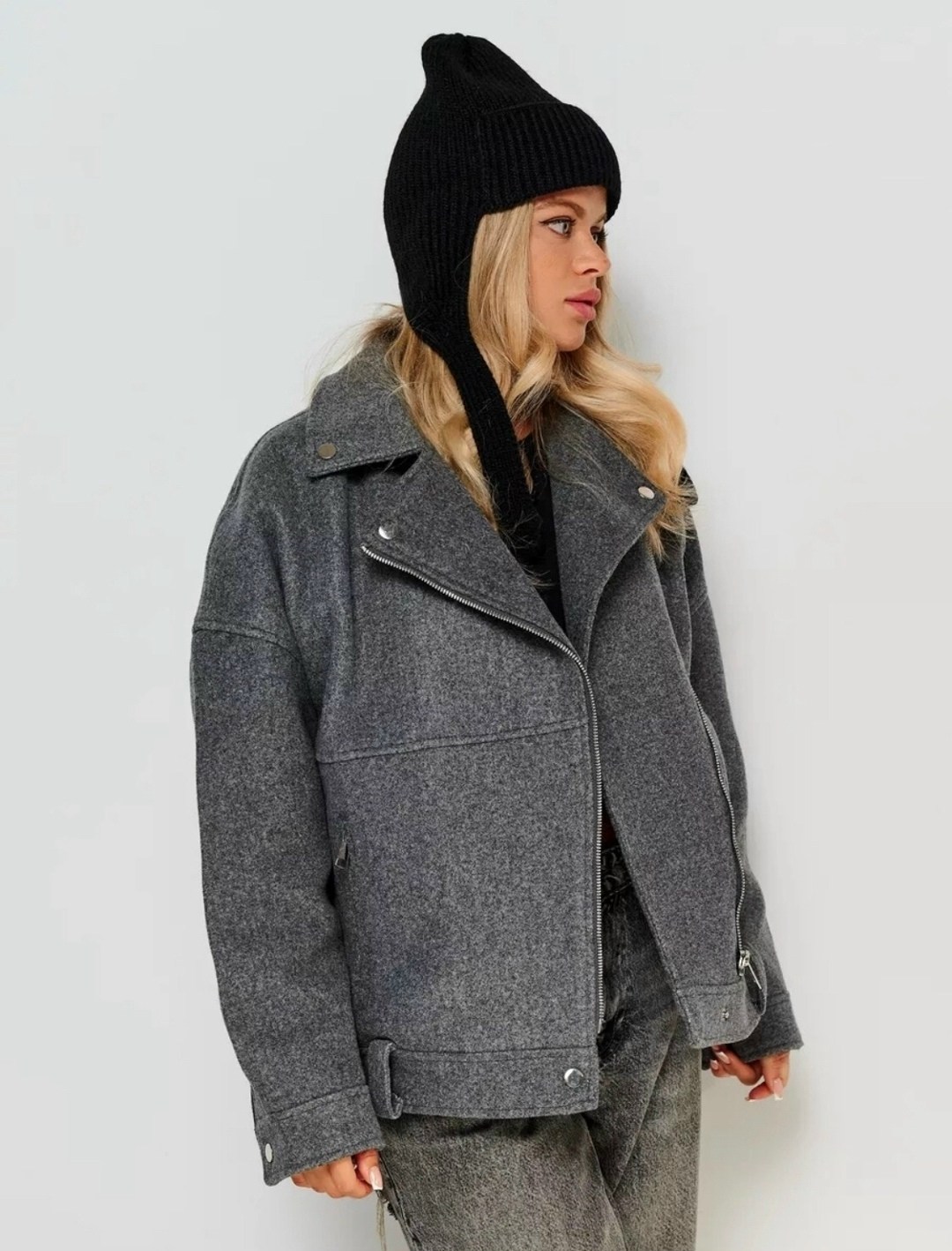 куртка из пальтовой ткани серая,куртка из пальтовой ткани,куртка косуха,куртка из пальтовой ткани fly,куртка из пальтовой ткани серая fly-style