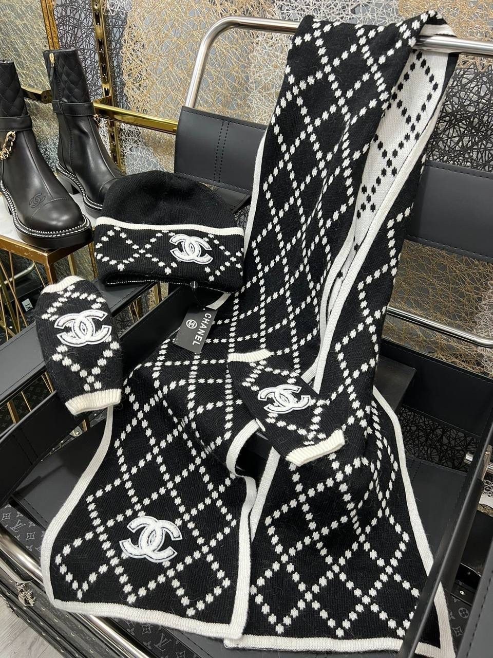 шарф chanel,брендовый женский платок chanel,брендовые платки шанель,шарфик шанель,комплект шарф