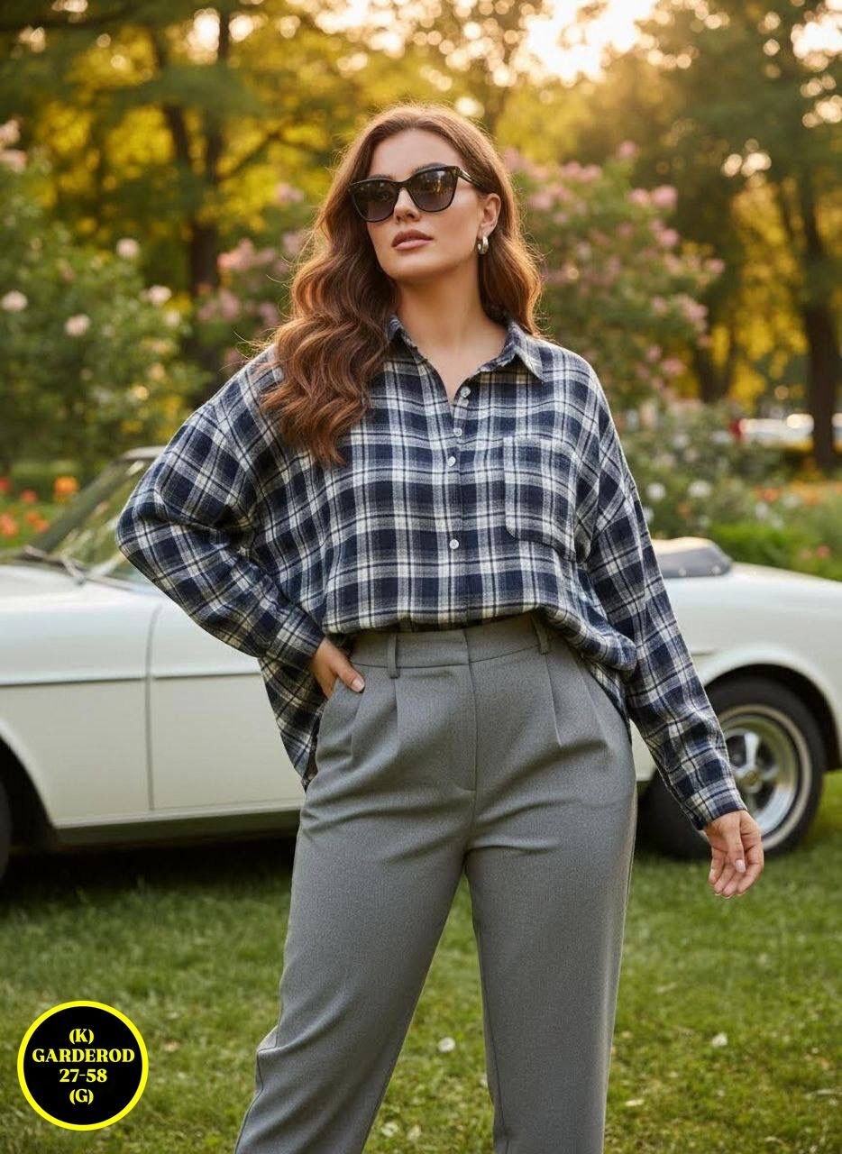 рубашка в клетку оверсайз divastyle 313691757,женская рубашка,костюм с рубашкой,повседневная рубашка,рубашка оверсайз в клетку