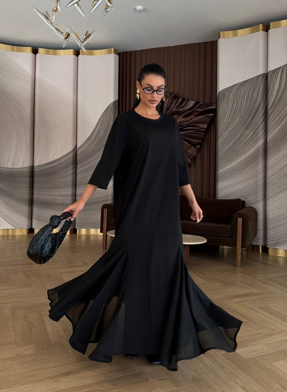 длинное платье,стильное платье,свободное платье,женские длинные платья,платье черное