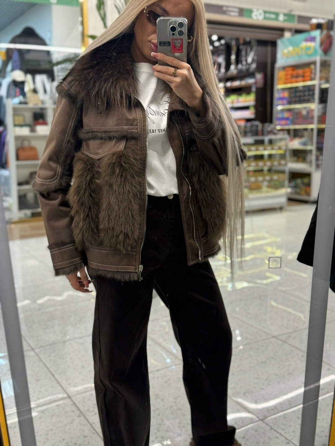 дубленка женская,женское зимнее пальто с воротником из меха ягненка и подкладкой из кроличьего меха,дубленка натуральная женская,куртка женская,женская дубленка авиатор