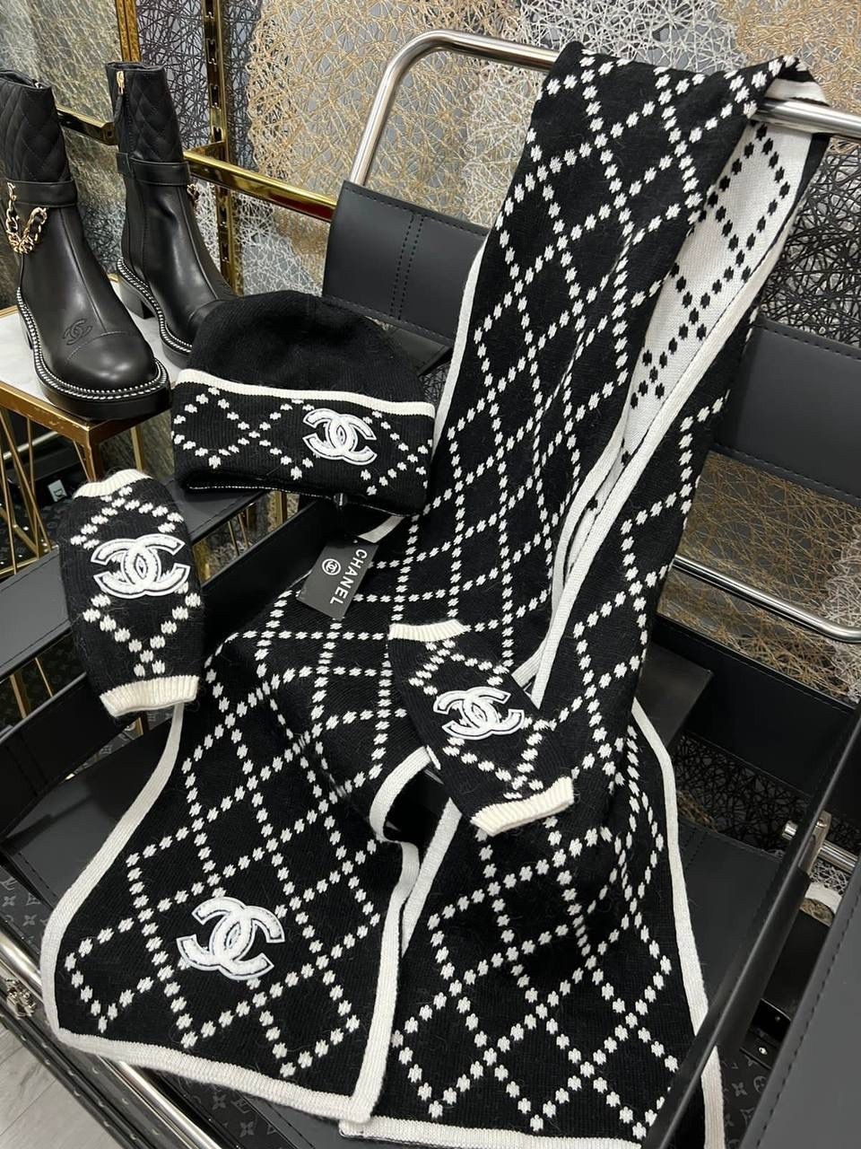 шарф chanel,брендовый женский платок chanel,брендовые платки шанель,шарфик шанель,комплект шарф