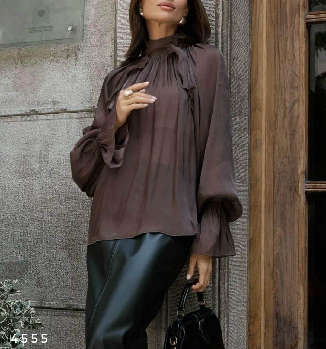 женская блузка,блуза с бантом,блузка,классическая шелковая блуза,элегантная атласная блузка для женщин