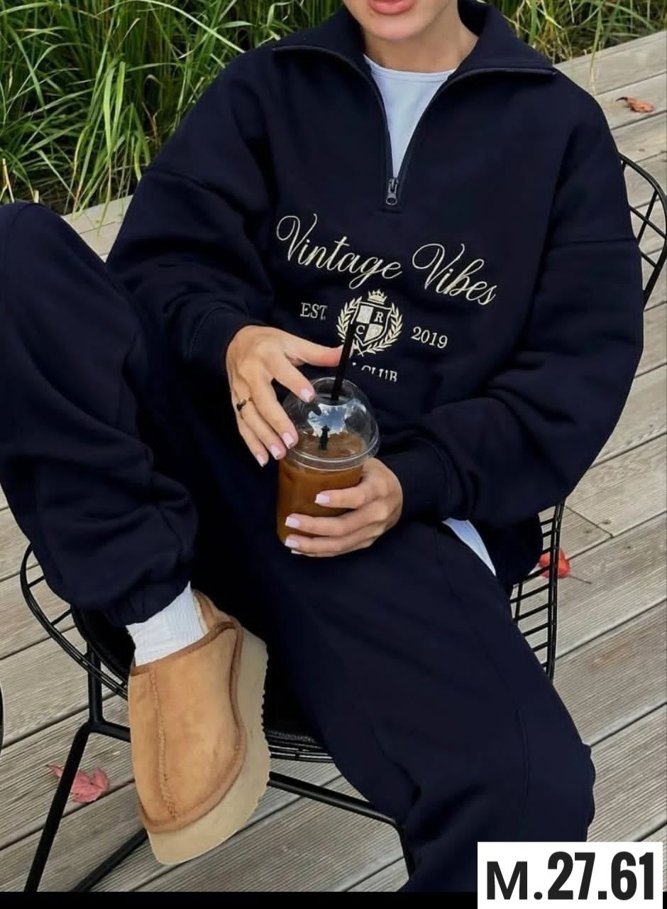 свитшот на молнии оверсайз,костюм спортивный,свитшот на молнии оверсайз темно-голубой,женские костюмы,спортивный костюм женский