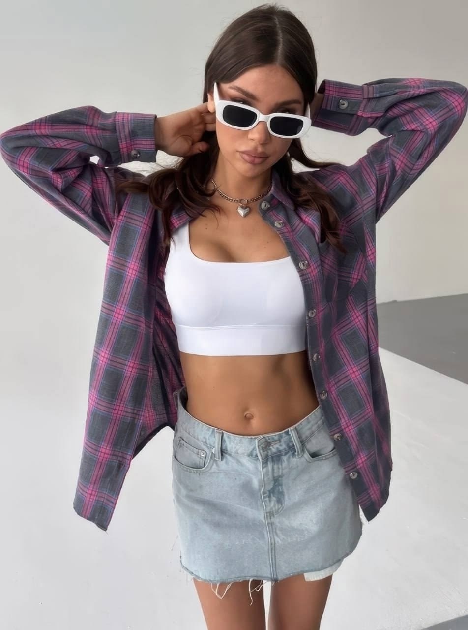 рубашка в клетку женская,рубашка в клетку женская оверсайз,удлиненная рубашка в клетку,рубашка клетка,рубашка женская в клетку теплая оверсайз