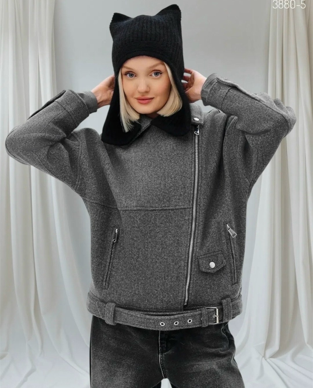 куртка из пальтовой ткани серая,куртка из пальтовой ткани,куртка косуха,куртка из пальтовой ткани fly,куртка из пальтовой ткани серая fly-style