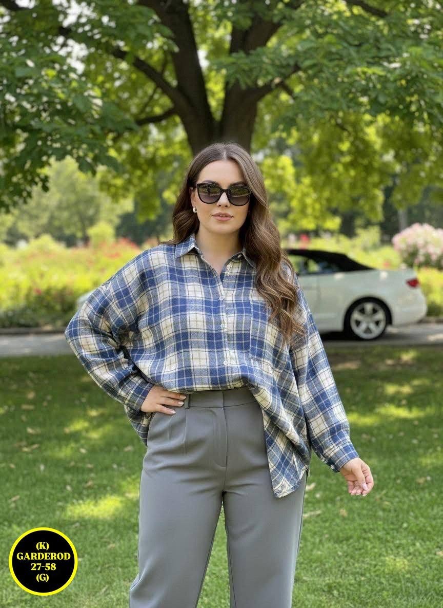 рубашка в клетку оверсайз divastyle 313691757,женская рубашка,костюм с рубашкой,повседневная рубашка,рубашка оверсайз в клетку
