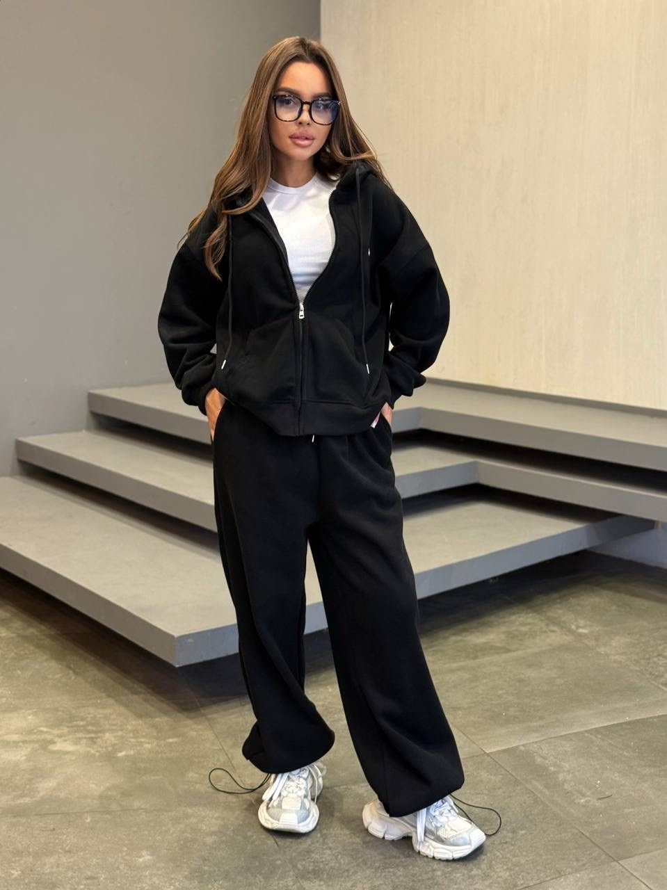 костюм оверсайз c начесом ari store,костюм оверсайз c начесом ari store цвет серый меланж,спортивный женский костюм,теплый костюм,костюм спортивный