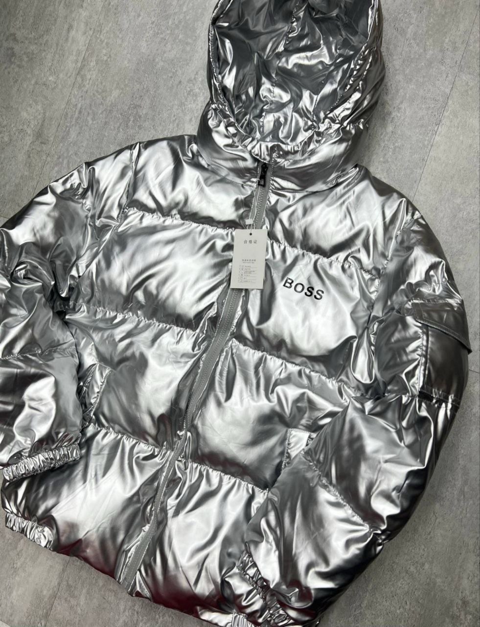 уличная модная яркая серебряная куртка-пуховик для мужчин,куртка модная,зимняя куртка,серебристая куртка,куртка dkny серебристая