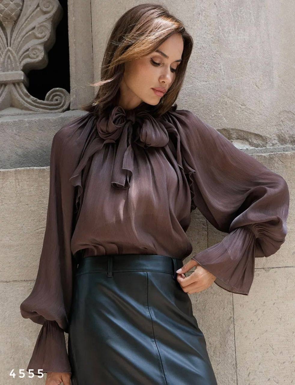 женская блузка,блуза с бантом,блузка,классическая шелковая блуза,элегантная атласная блузка для женщин