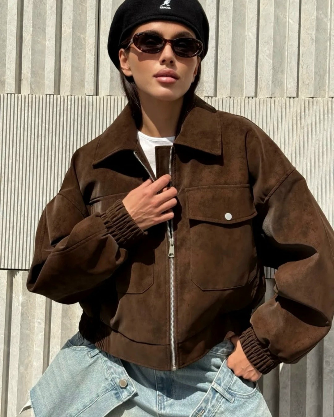 бомбер укороченный оверсайз замшевая куртка рабочего тренд saint shine,куртка из замши,женская куртка из замши,куртка из замши арт.5013242,куртка замшевая