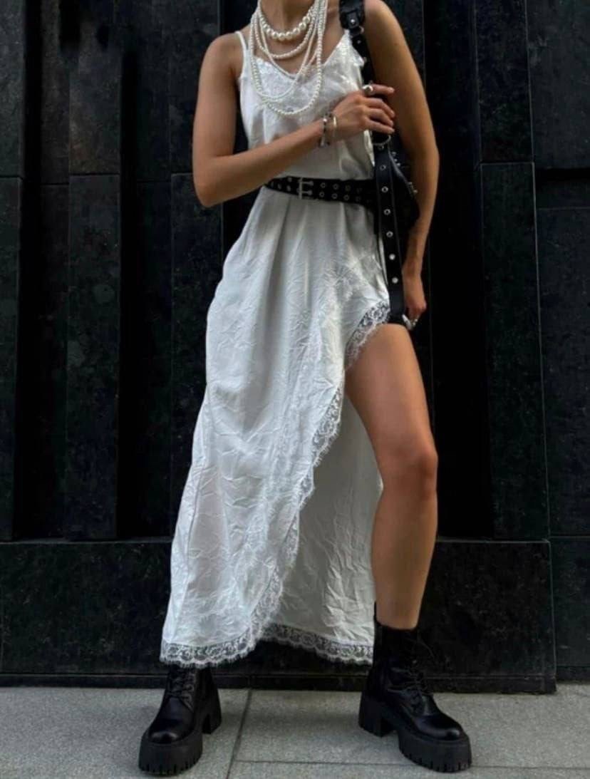 кружевное платье,сарафан с кружевами,платье комбинация с разрезом,платье комбинация,платье комбинация женское