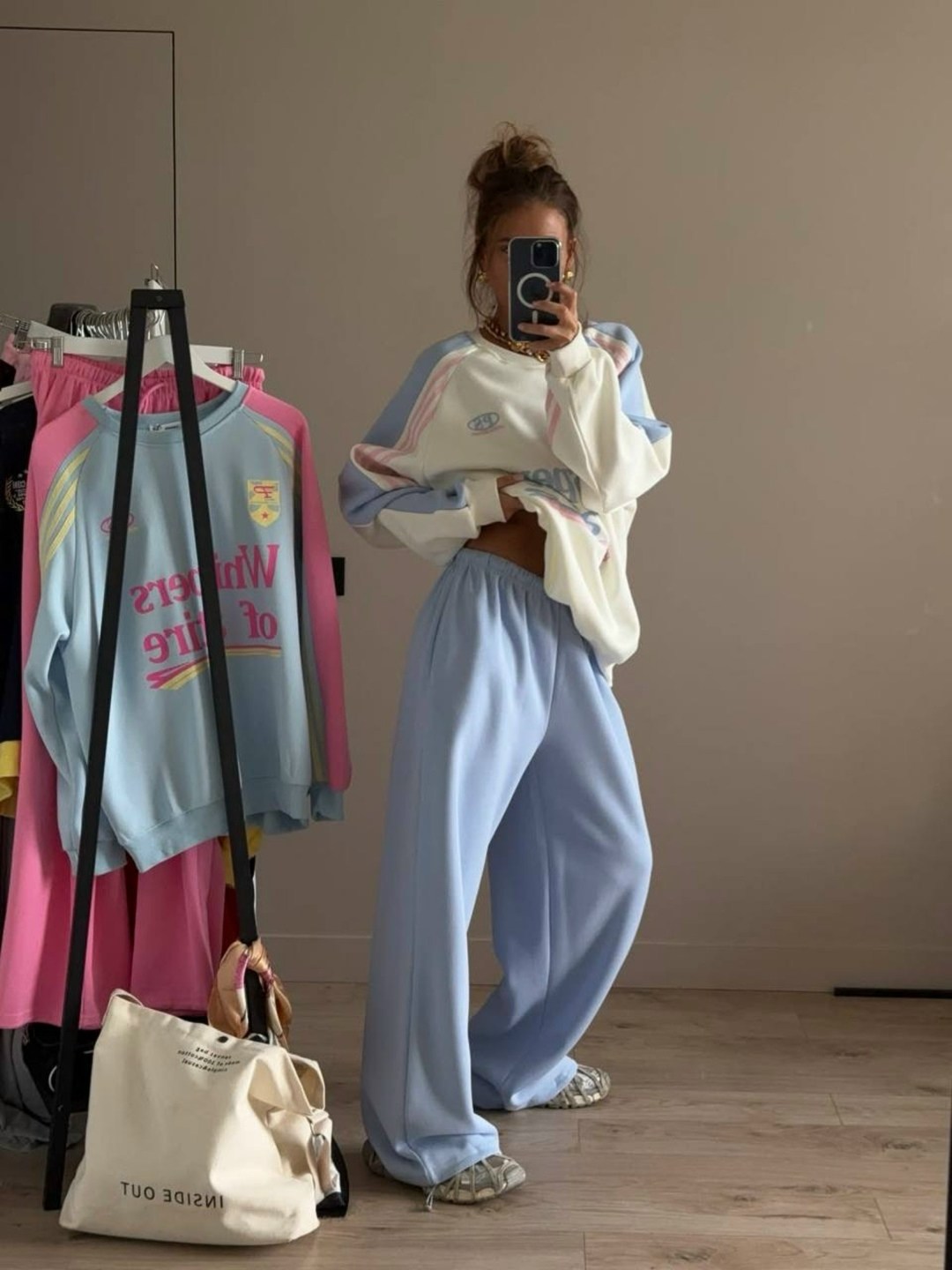 свитшот attire свободного кроя,брюки свободные,спортивный брюки,широкие брюки