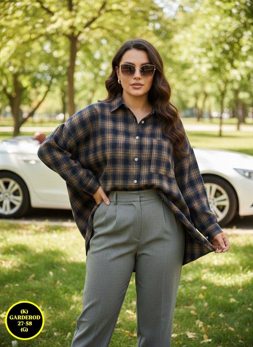 рубашка в клетку оверсайз divastyle 313691757,женская рубашка,костюм с рубашкой,повседневная рубашка,рубашка оверсайз в клетку