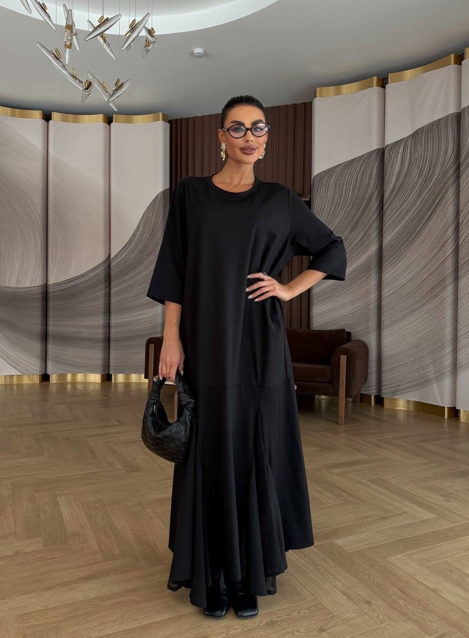 длинное платье,стильное платье,свободное платье,женские длинные платья,платье черное