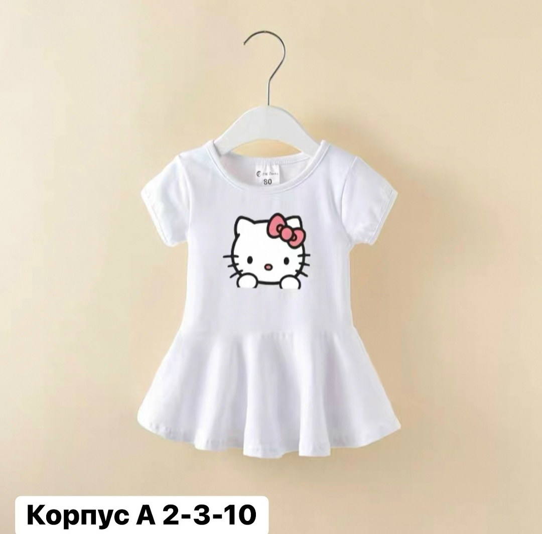 платье хелло китти для девочек,платье hello kitty хлопок девочки 4-6 лет,детское платье,платье для девочек,модное детское платье
