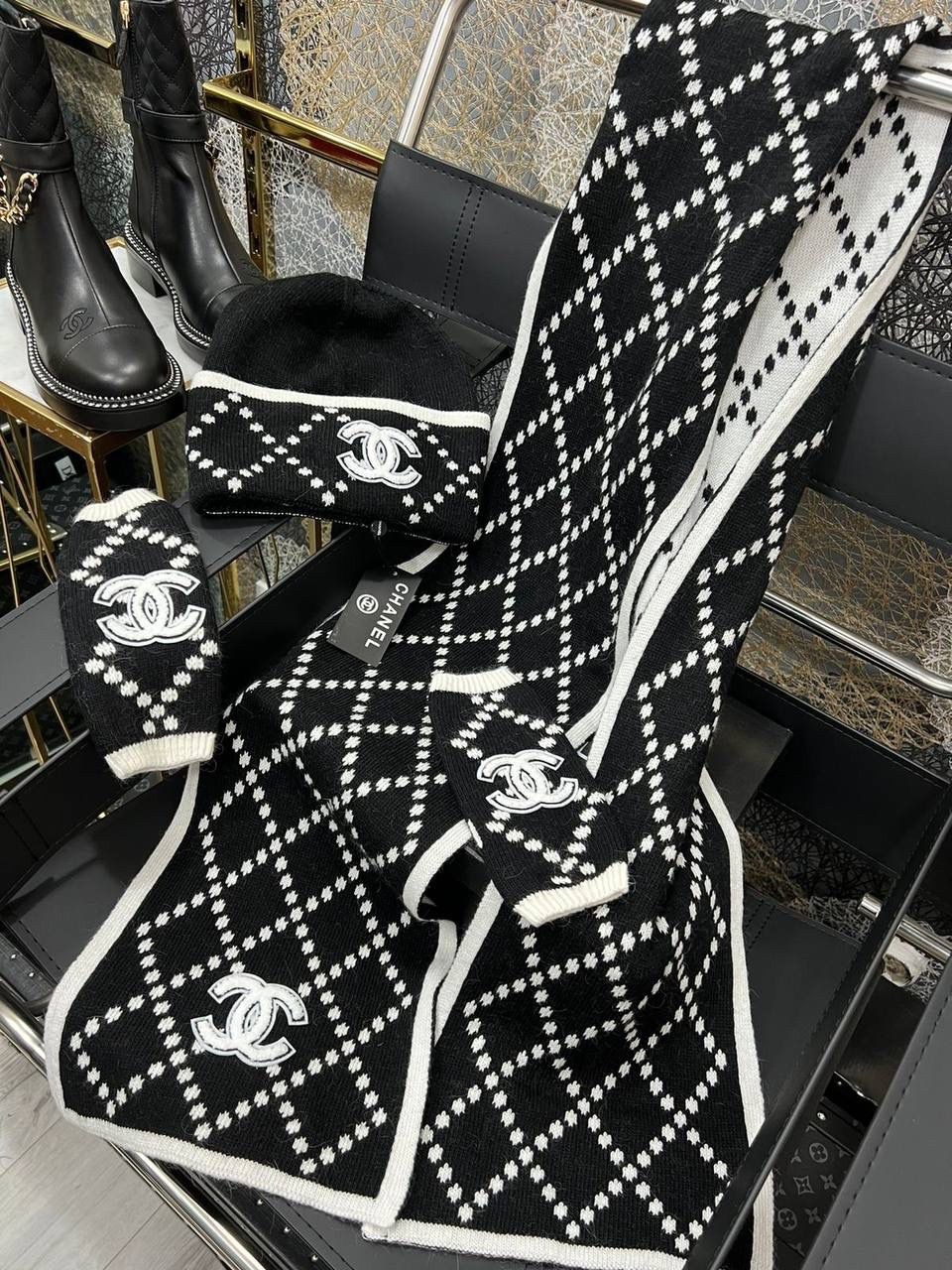 шарф chanel,брендовый женский платок chanel,брендовые платки шанель,шарфик шанель,комплект шарф