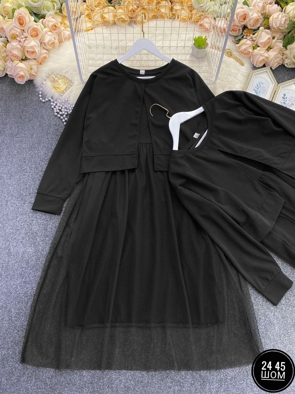 платье женское с накидкой,платье - двойка с накидкой арт. 9719866,женское платье,платье батал 48-64,костюм с платьем