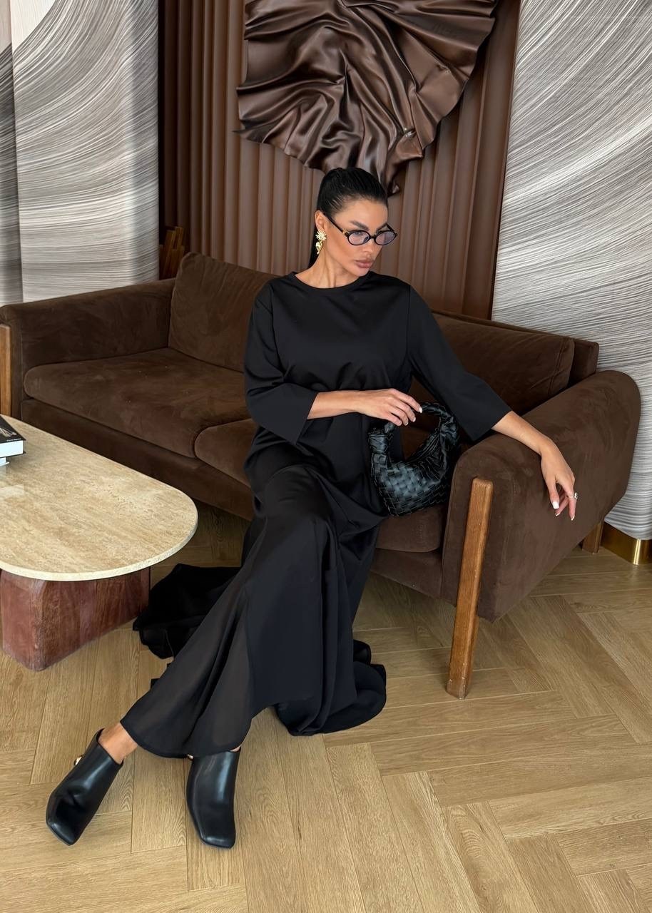 длинное платье,стильное платье,свободное платье,женские длинные платья,платье черное