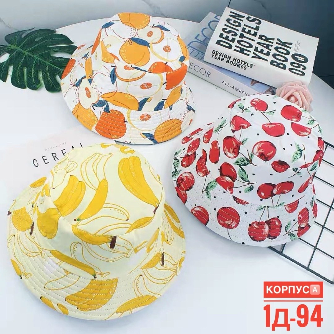 панама с бананами,панама с принтом,двухсторонняя панама,панама летняя,панамка с бананами